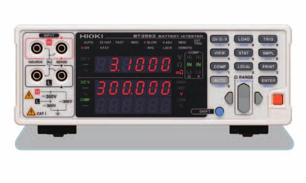 BATTERY HiTESTER BT3563, BT3562, 3561 Simultaneous high-speed measurement of internal resistance and battery voltage From large-cell to high-voltage battery testing - HIOKI is The Choice The BT3563,