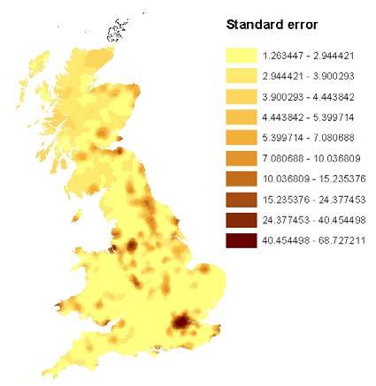 Figure 6 Maps of predicted standard error