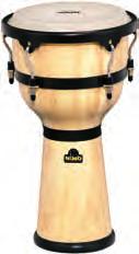The NINO Wood Djembe has a diameter of 10 and a height of 21 and is the perfect drum for children in kindergarten