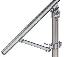 Double support installation Place the double support (preassembled) into post head.