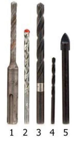 Drill Bits / Fixings * For your health and safety wear suitable eye protection when drilling at all times.