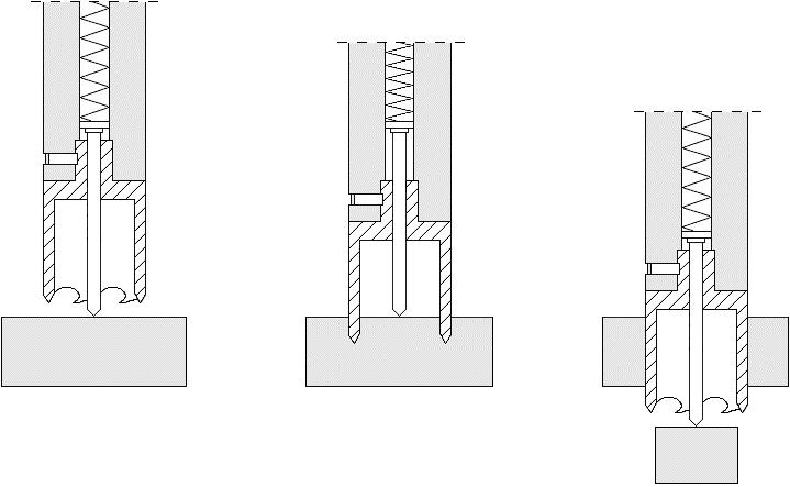 Figure 4 shows how annular cutters operate. As the cutter penetrates the workpiece, the pilot pin recesses into the arbor and tightens the spring.