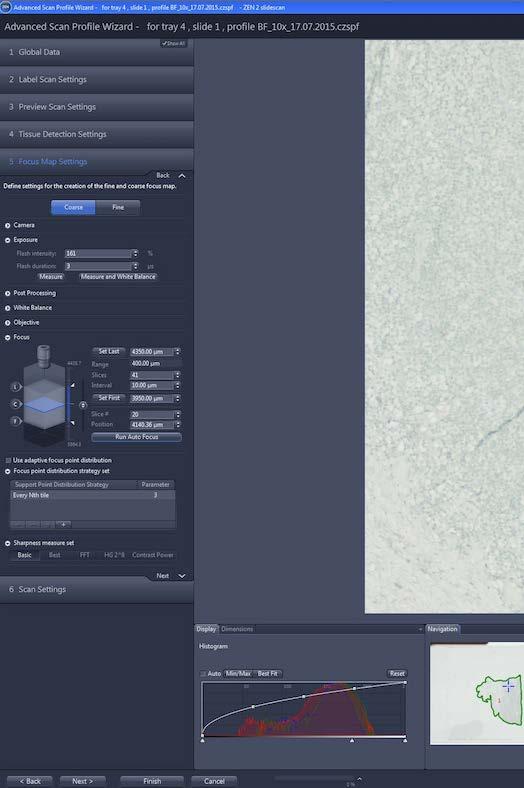 1. 2. 3. 4. 5. 6. 7. 3.4.E. Focus Map Settings AxioScan.Z1 produces a focus map of the tissue in a smart and fast way.