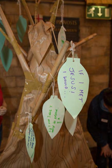 Installations for prayer stations Prayer tree: Use a small tree, potted plant or a branch with plenty of offshoots.