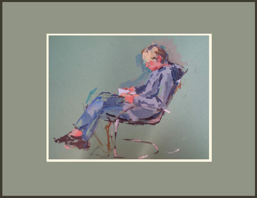 Fig. 12 - My son on chair This painting was created directly from direct observation, i.e. from life, in a single session (alla prima from the Italian at once ).