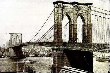 NEW USES FOR STEEL BROOKLYN BRIDGE SPANS 1595 FEET IN NYC The railroads, with thousands of miles of track, were the biggest