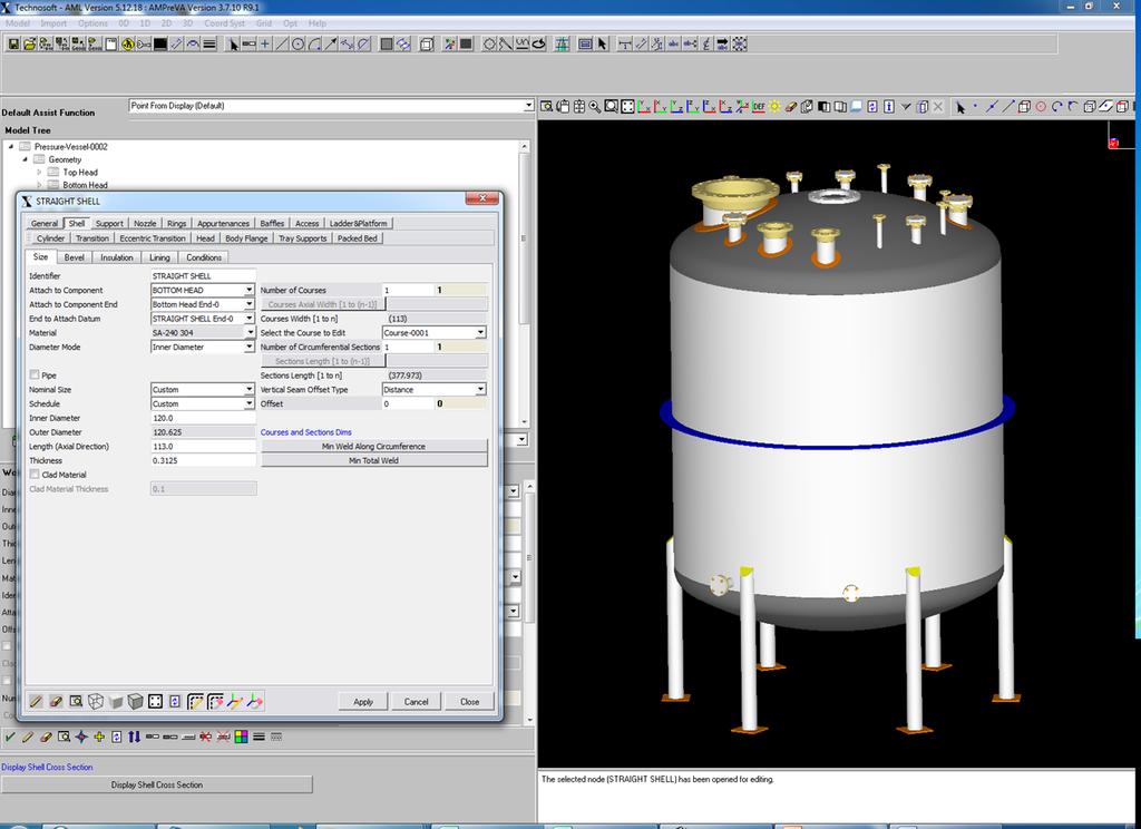 Rapid Design and Detailing AMPreVA feature based environment enables the rapid configuration and detailing of pressure vessels automating the generation of: 3D detailed geometry models Elevation,