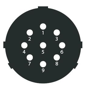 Figure 48 - CDU Pilot plug pin numbering Pilot plug Signal Type PIN 9