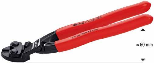 71 KNIPEX CoBolt Compact Bolt Cutters DIN ISO 5743 Clever muscle man 60 % less effort required compared to conventional high-leverage diagonal