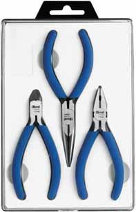Grained blue PVC sleeves. 125 111080 8 10-62 125 111086 0 1 B3 76 SET OF MINIBOST PLIERS Set of pliers in plastic case Ref. 112000-1 universal (ref : 111000).