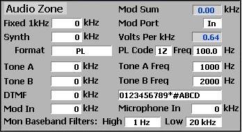 3.2.4 Audio Zone The R8000 Generate and Monitor modes have a variety of audio settings and encoding/decoding features, many of which are associated with modulation of the carrier transmitted from the