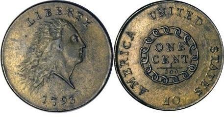 1793 FLOWING HAIR CENT,