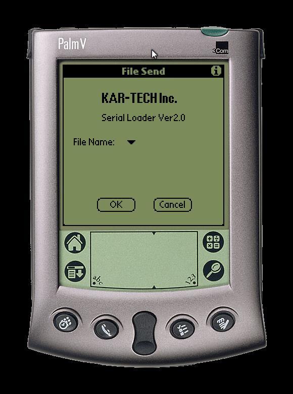 FILE TRANSFER Tap the File Transfer button to send new program files from the Palm to the receiver.