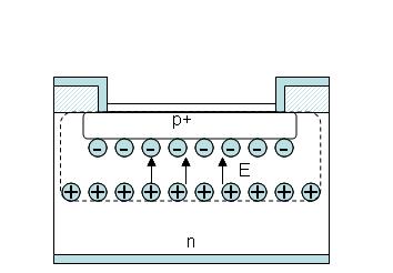 A typical silicon based photodiode as shown in Figure 2-4(a) consisting of a N-type material in the substrate, a layer of P-type material above the N region forming the active surface, and a thin