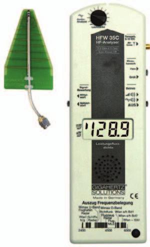 EMR-Protection EMR-Meters (High-frequency) 4/5 HF Analyser HFE35C for the easy evaluation including UBB antenna Set offer containing the following components: + HFE35C basic device.