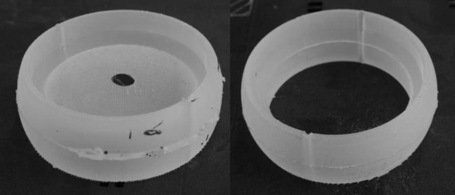 Fig. 10. Model taken out of the mould (on the left) and after post processing (on the right) [source: own study] 4.