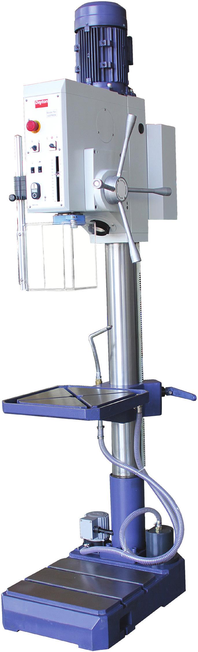22 GEAR HEAD DRILL PRESS WITH ELECTRO-MAGNETIC CLUTCH POWER FEED This versatile all gear drive drill press is ideal for precision drilling applications and continuous industrial use.