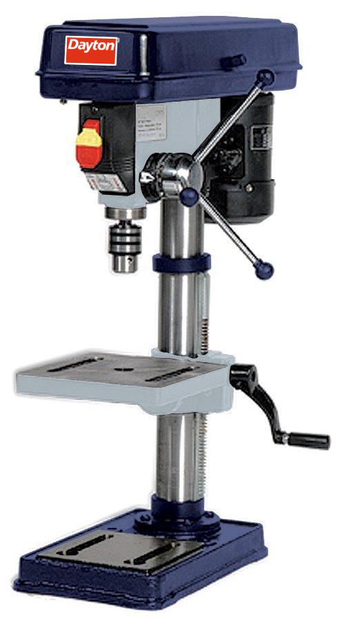 DRILL PRESSES BENCH fact sheet 8" BENCH DRILL PRESS Dayton's light duty drilling machine combines performance and economy into one.