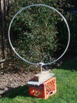 Figure 3. A magnetic loop antenna for receiving, oriented to null out the evil plasma TV next door. Note the sophisticated rotation mount and support structure. 4.