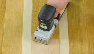 The grit size of final sanding work should match the finished surface of the surrounding floorboards. 3. Remove sanding dust from the sanded area thoroughly with a vacuum cleaner. 4.