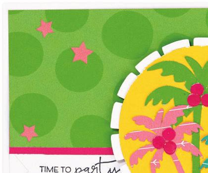 4 ¼" µ 5 ½" Palm Trees Card (Horizontal) White Daisy Cardstock: 5½" µ 8½" (folded in half for card with fold on top) 2½" µ ½" Sunburst: 3¼" Background <p> (p.