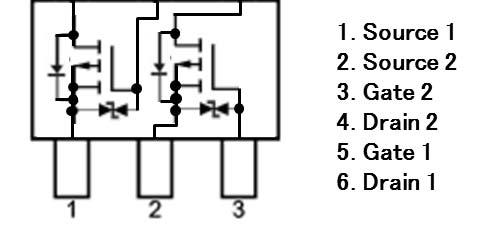 µpa63ct Package Drawings (Unit: mm) SC-74 (6pMM) Equivalent Circuit Remark The diode connected between the gate and source of the transistor serves as a protector against ESD.