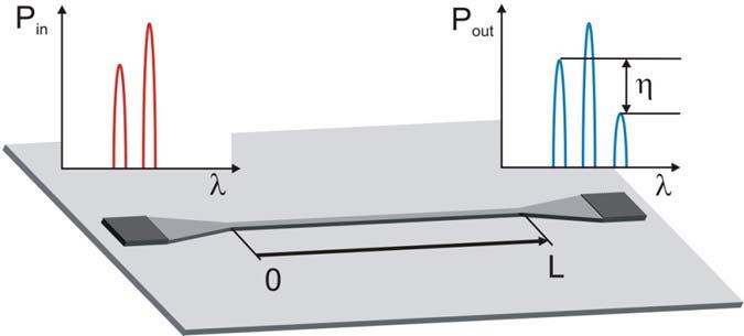 Conversion efficiency two definitions Signal input to Idler output ratio η = P P idler signal ( L) ( ) (*) 0 used in theoretical investigation (*) includes the gain-loss properties of waveguide