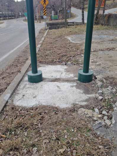 removed and replaced with the same materials and finish of adjacent sidewalk areas.