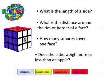 The term face will be used throughout the You CAN Do the Rubik s Cube materials so you will want to make sure your students understand this term.