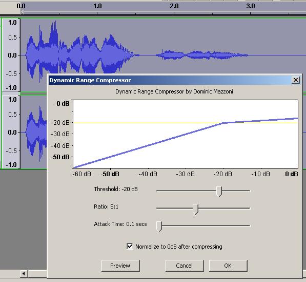 Click and drag the mouse to highlight the largest possible sample of pure noise and then, select Effect, Noise Removal and click the Get Noise Profile button.