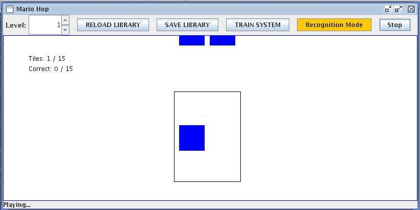 Next, there is a button to save the library of samples and another button to train the model.