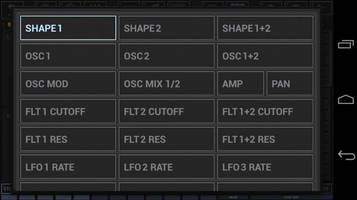 8.2.10.2 Destination (assign to Parameter) For each Modulation Envelope you can choose 1 of 22 different parameter routings.