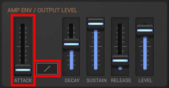 8.2.19 Amplifier Envelope / Output Level The Amplifier Envelope is a regular ADSR (Attack, Decay, Sustain, Release) Envelope, which controls the Output Level of a Sound, or in other words its basic
