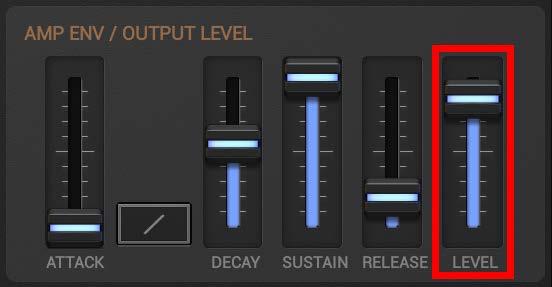 8.2.19.5 Output Level Level: Controls the main output level of the Sound. Note: The Output Level is at the very end of the VA-Beast internal audio chain.