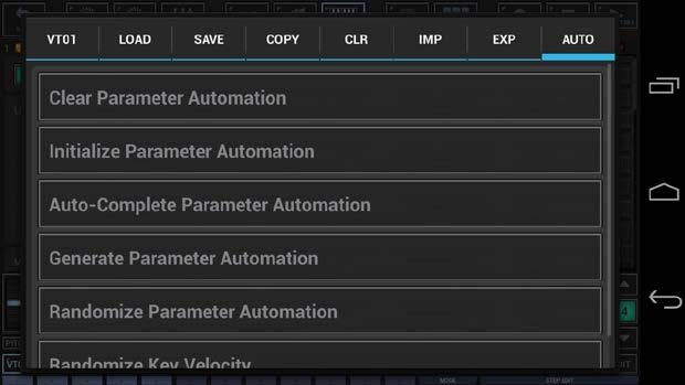 8.4.8 Automation Clear Parameter Automation: Clear the Automation Steps of a selection of Parameters.
