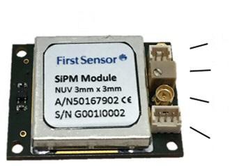 Download software from www.first-sensor.com 2. Module can run without software, basic setting with 5 V supply voltage. Vbr is @ 50 Ω (e.g. oscilloscope) 1 PE approx.