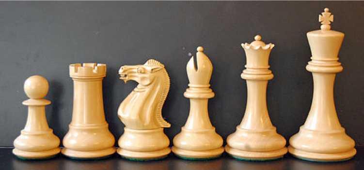 Original Staunton chess pieces,