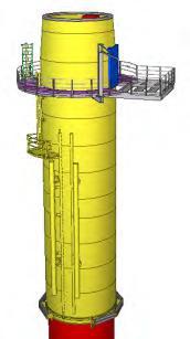 part or deck; Gravity mass preparation of seabed to host body and