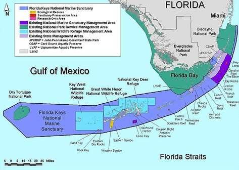 Florida Keys National Marine Sanctuary Encompasses entire Florida Keys ecosystem Recognizes Florida Keys NWRs as Existing