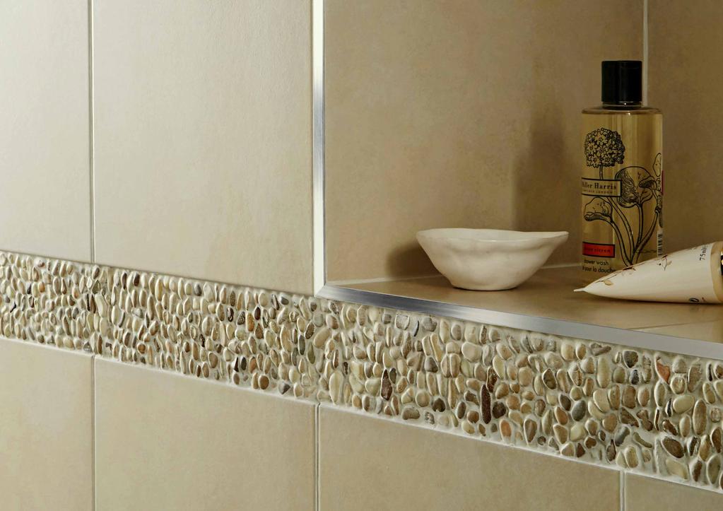 A stunning mosaic border can add a lovely element of interest in any bathroom or kitchen.