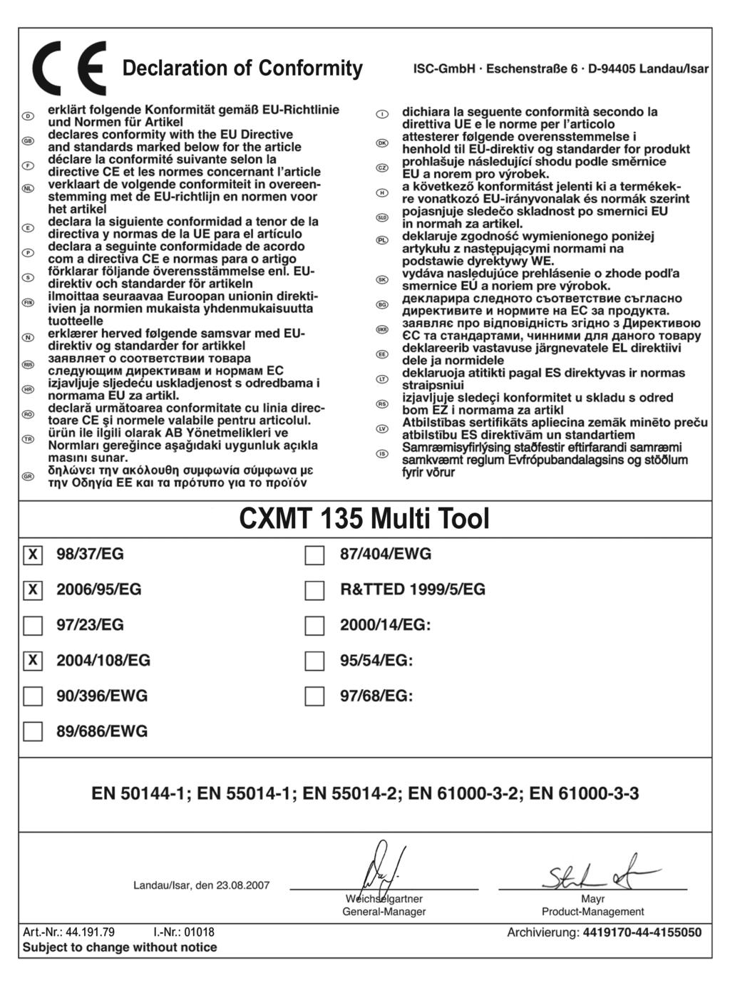 CXMT 135 User Guide 10