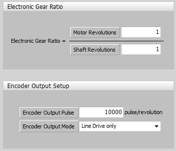 3. Structure of Drive CM Configuring Electronic Gear and Encoder Power Figure 3-11.15 (1) Electronic Gear Ratio (0x6091) - Enter the motor RPM and shaft RPM to determine the electronic gear ratio.