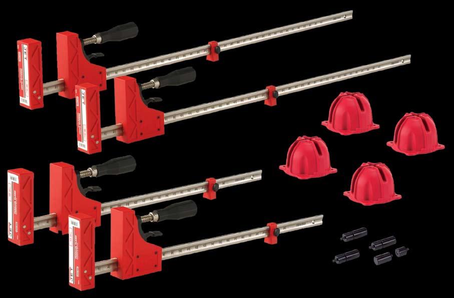 JET 12 PIECE - PARALLEL CLAMP FRAMING KIT KIT INCLUDES (2) 24" AND (2) 40" PARALLEL CLAMPS, 4 CROSS DOC FRAMING BLOCKS, AND 4