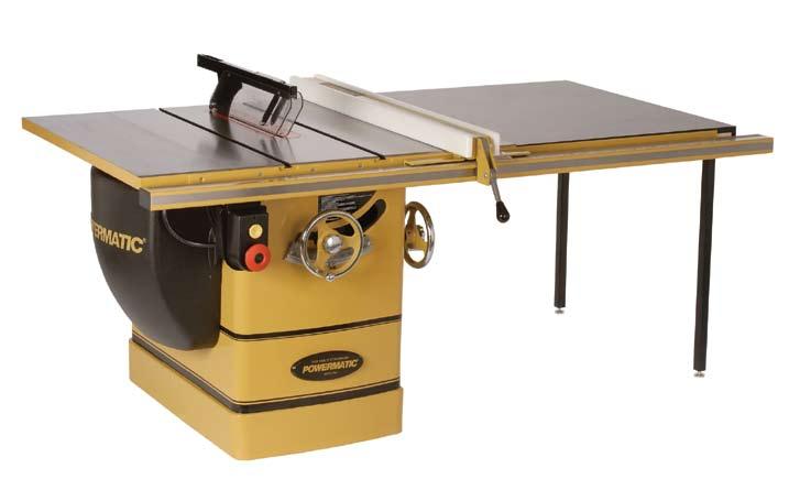 TABLESAWS PM 3000 14" TABLESAWS Quick release riving knife greatly reduces binding/kickback risk Push button arbor lock (patent pending) for rapid blade change Poly-V drive belt system delivers