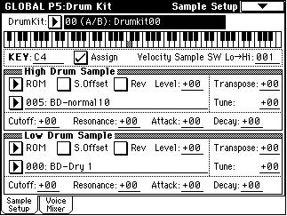 Here you can create a drum kit by assigning a drum instrument (drum sample) to each key.
