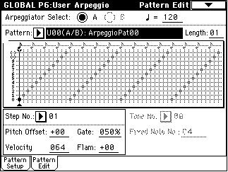 6 1: Page Menu Command 6 1A: Write Arpeggio Patterns This command writes all user arpeggio patterns U00 (A/B) U231 (D). Press the OK button in the dialog box to write the data.
