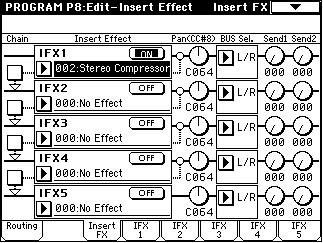 IFX5), set IFX1 (or IFX2 IFX5) to 000: No Effect, and set the BUS Select (8 2a) after passing through IFX to 1/2 or 3/4. 8 1d: OSC MFX Send (Oscillator Master Effect Send) OSC1: Send1 (to MFX1) [000.