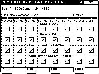 3 2: MIDI 2 (MIDI Filter 2) 3 3a: Enable Realtime Control Knob 1.
