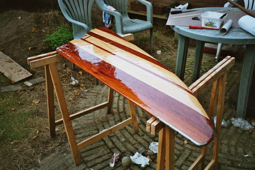 Photo 12 shows the Duropal strip I glued on with epoxy, before the varnishing,