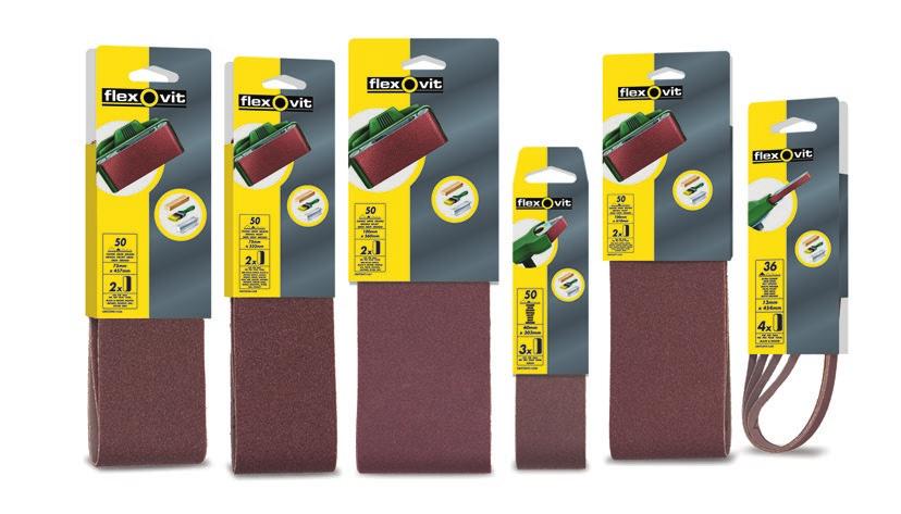 SANDING BELTS CLOTH SANDING BELTS High performance Aluminium Oxide for use on a variety of surfaces Tough and durable cloth backing for increased durability and longer product life Available in